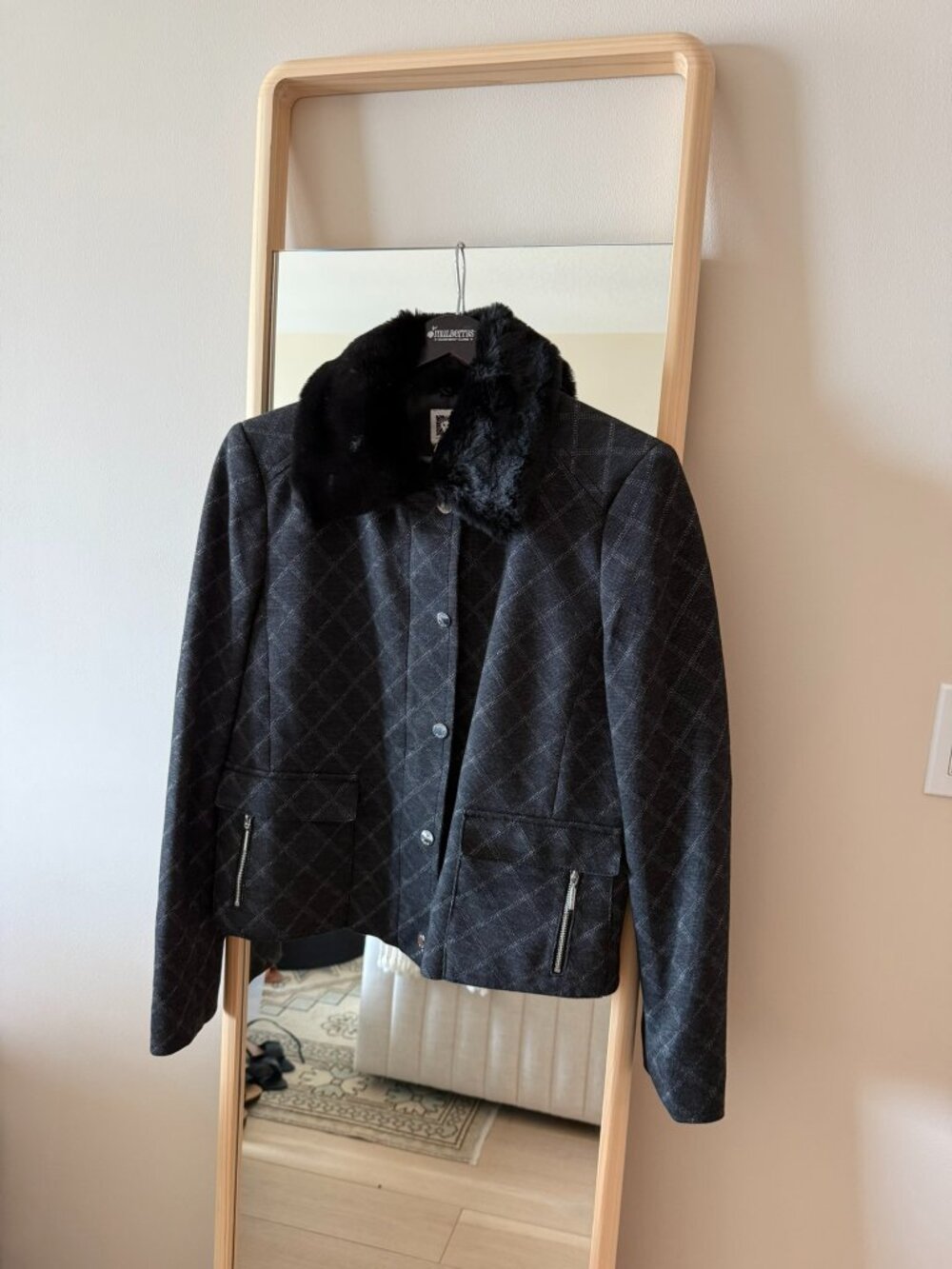 NWT Anne Klein Jacket w/Removable Faux Fur Collar (Size L)